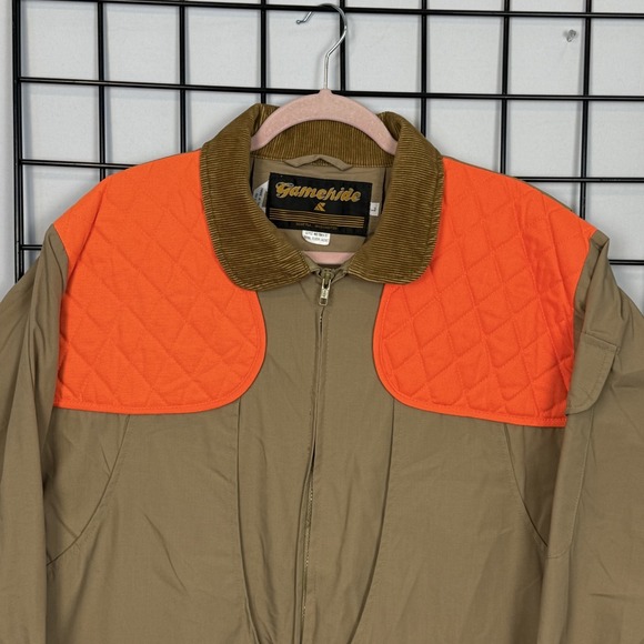 Vintage Gamehide Royal Flush Hunting Jacket Mens L Large Beige Detachable Vest - Picture 2 of 10